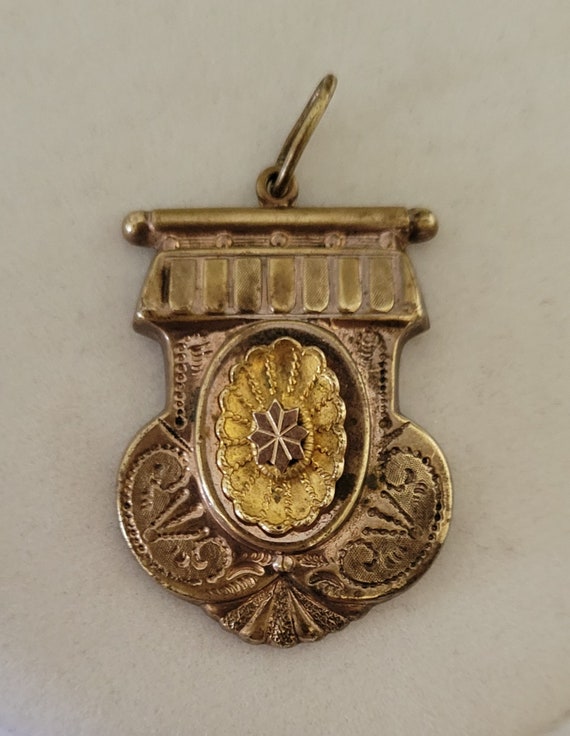 Antique Large Gold Fob,  Pendant, Victorian , Edw… - image 7