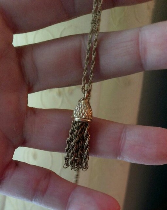 Gold Filled Tassel Necklace - image 2