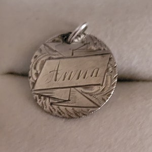 Love Token Anna, Engraved 1883 Dime Pendant