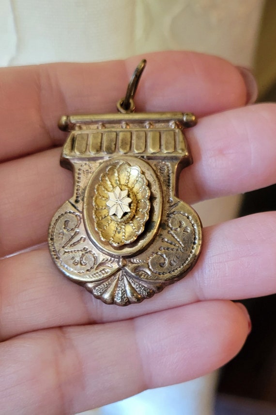 Antique Large Gold Fob,  Pendant, Victorian , Edw… - image 6