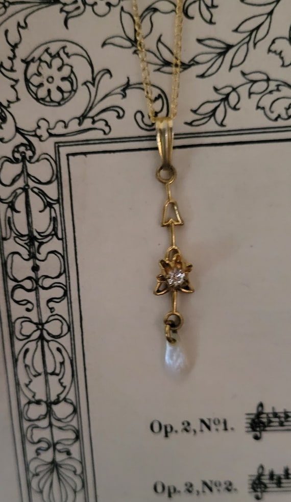 Victorian Gold Filled Lavaliere with 14k GF chain 