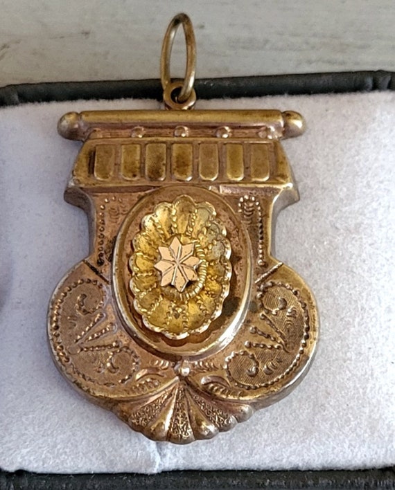 Antique Large Gold Fob,  Pendant, Victorian , Edw… - image 3