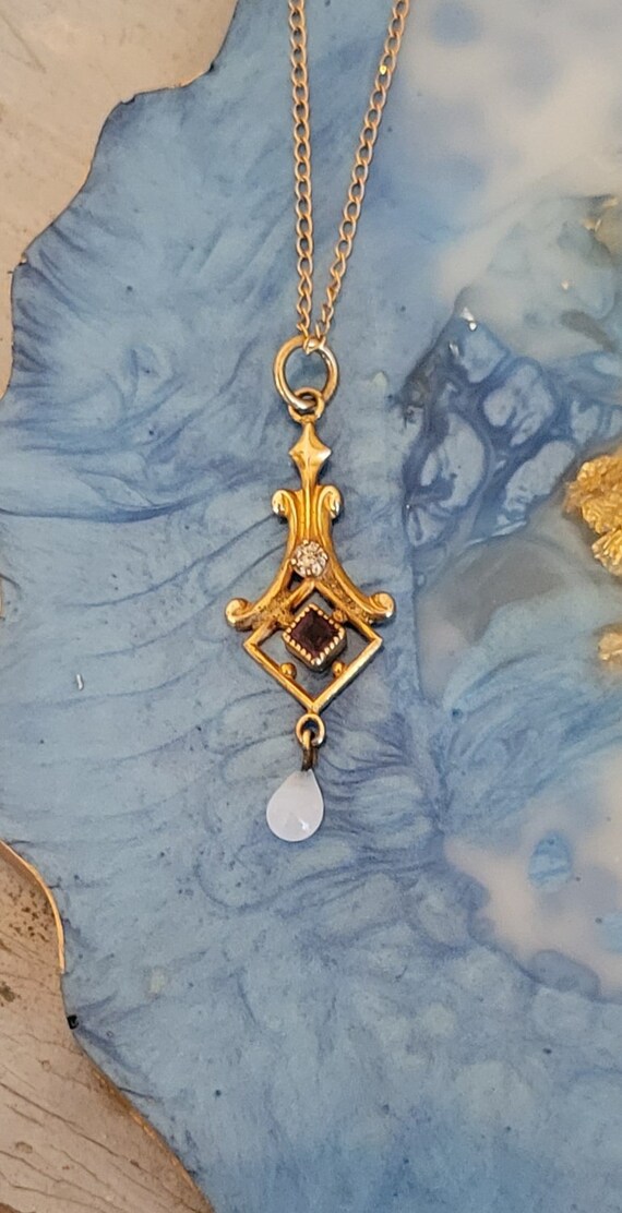 Antique Gold Filled Lavalier Pendant, Necklace, GF