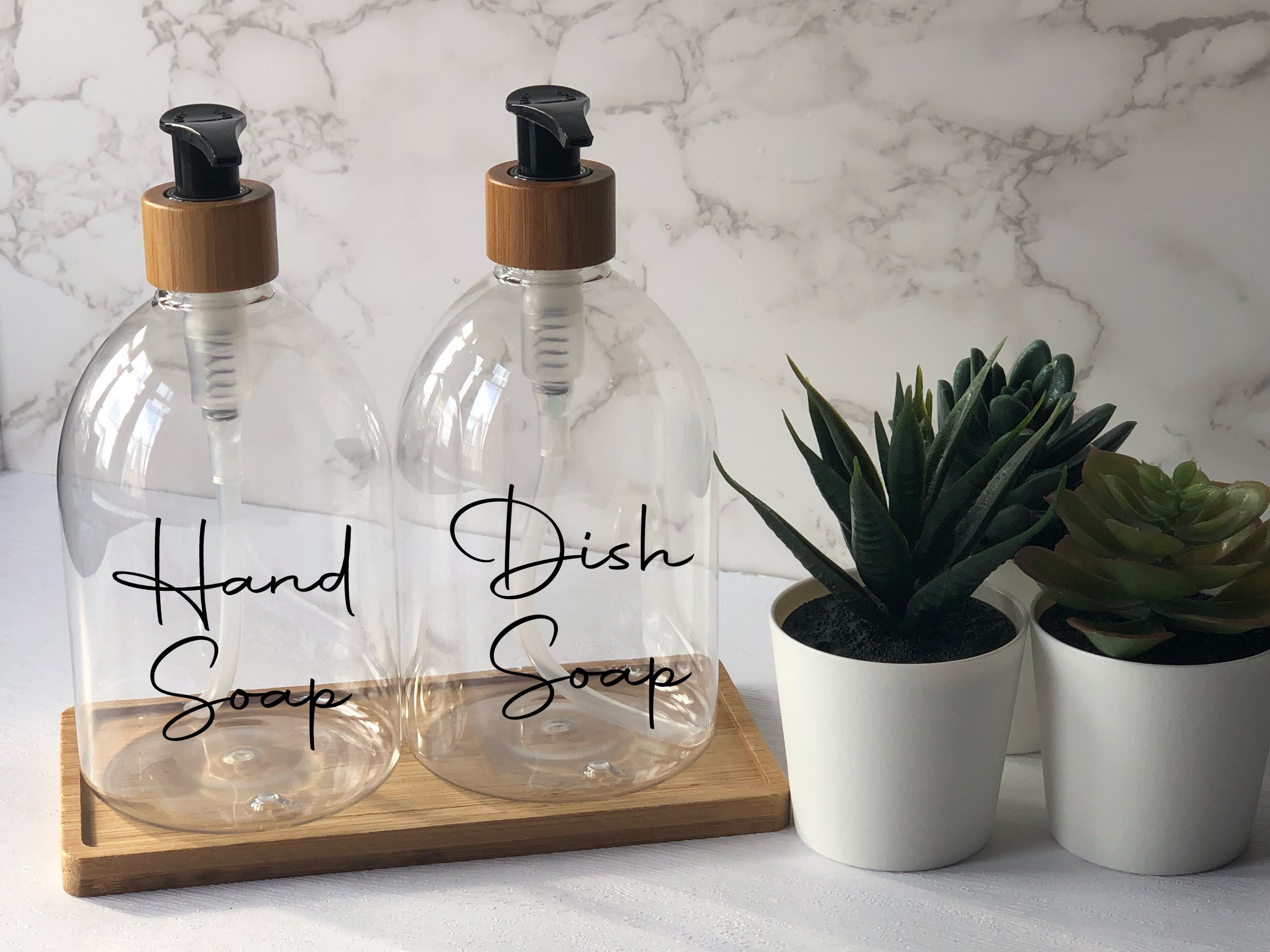 Hand And Dish Soap Dispenser For Kitchen Sink - Farmhouse Kitchen Soap  Dispenser Set With Tray (bla