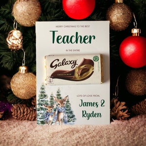 In The Entire Galaxy Board Reindeer Scene | A4 Personalisiert | Lehrerin | Familie | Freunde | Kinder | Schokolade Danke Weihnachtsgeschenk