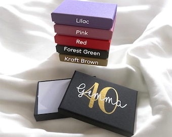 Gift Box For Gift Card - Custom Age & Name - Keepsake -  Many Colours