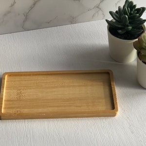 Wooden Rectangular Bamboo Tray | Dish for Bottles | Jewellery | Home | Kitchen | Bathroom | Candles | Plants | Decor |