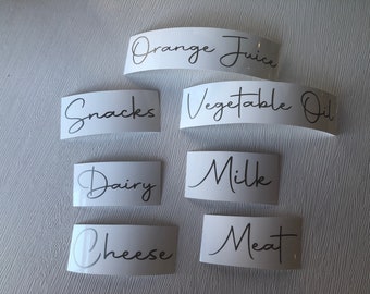 Labels | Vinyl Stickers  | Any Word Name | Organise Your Kitchen Bathroom Home | Choose Your Colour And Size  F1