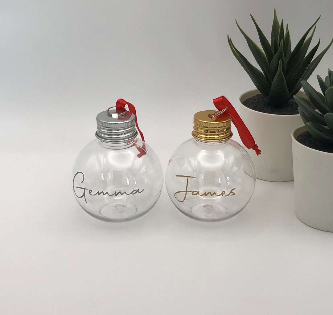Drinking Bauble Gold or Silver 100ml Personalised With Any Name Word