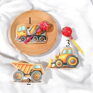 Construction Lollipop Holder: Kids Birthday Party Favour