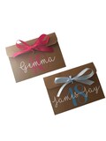 Personalised Birthday Age and Name Money/Voucher Envelope: Kraft Brown with Satin Ribbon