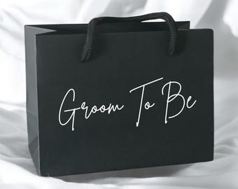"Schwarze Hochzeit Bräutigam Geschenktasche ""Groom To Be"" - klein, mittelgroß."