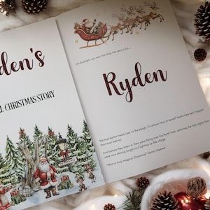 Folleto de cuentos de Nochebuena / Personalizado con nombre / Caja de Nochebuena / Libro de Navidad personalizado / Relleno de medias D2