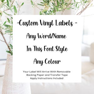 Un&#39;etichetta personalizzata / Adesivo in vinile / Nome con qualsiasi parola / Organizza le scatole della cucina, del bagno e della dispensa / Scegli il colore e la dimensione / F5