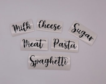 Labels | Vinyl Sticker | Any Word Name | Organise Kitchen Bathroom Pantry | Choose Your Colour And Size | F10