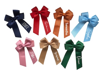 Personalised 4inch Hair Bow with Clip: School, Party, Events