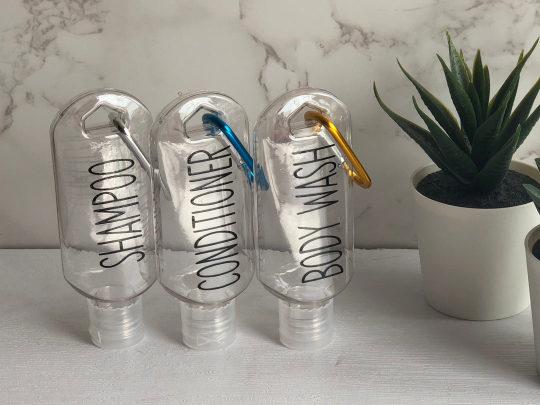 Set of 3 Mini Travel Bottles 50ml Prepersonalised Refillable Reusable