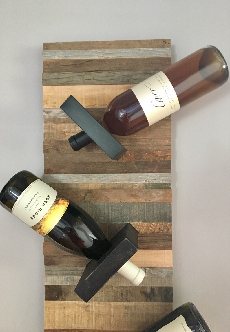 Reclaimed Barn Wood Wall Art Wine Rack FREE SHIPPING Etsy