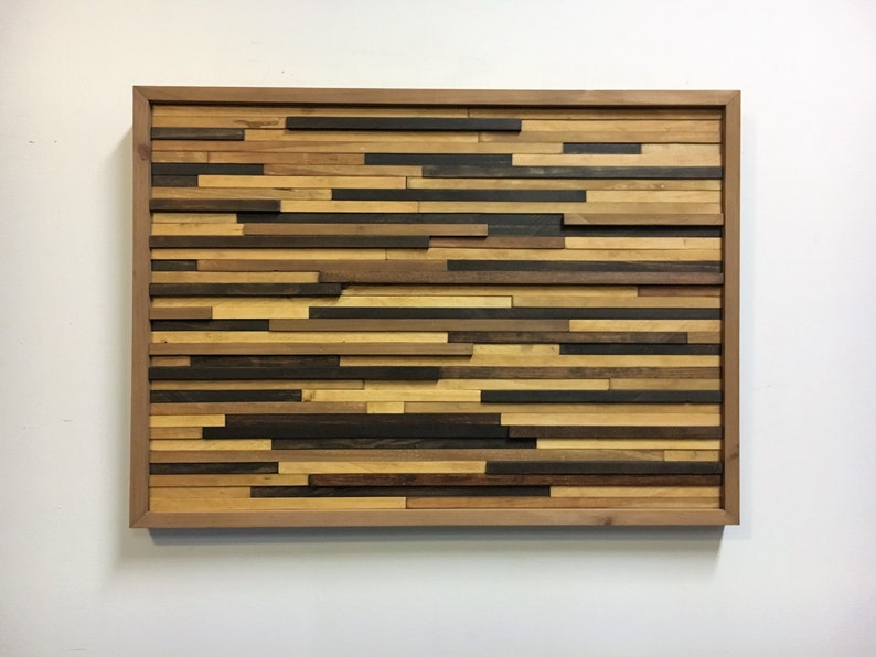 Wood Stained Slats Wall Art FREE SHIPPING image 1