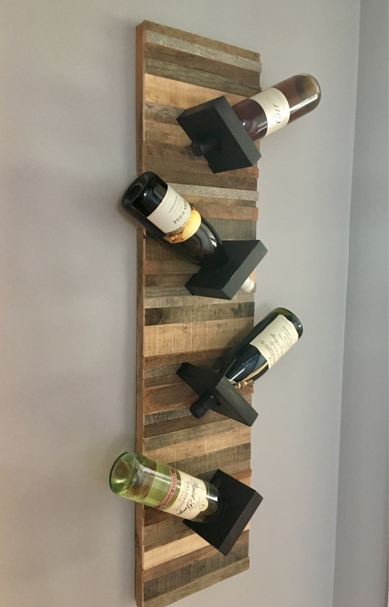 Reclaimed Barn Wood Wall Art Wine Rack FREE SHIPPING Etsy