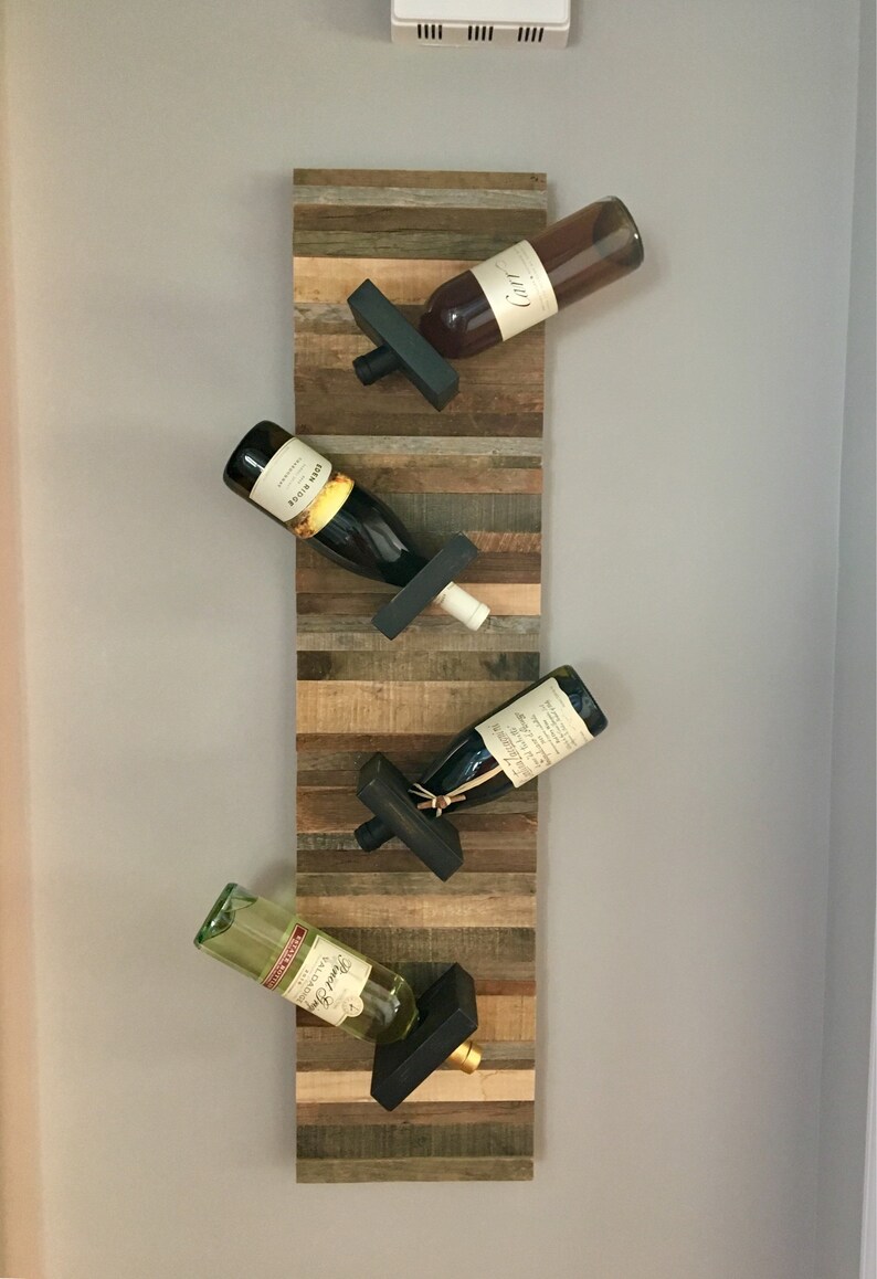 Reclaimed Barn Wood Wall Art Wine Rack FREE SHIPPING Etsy