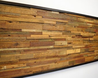 Handmade Reclaimed Barn Wood Wall Art, Horizontal Slat Design