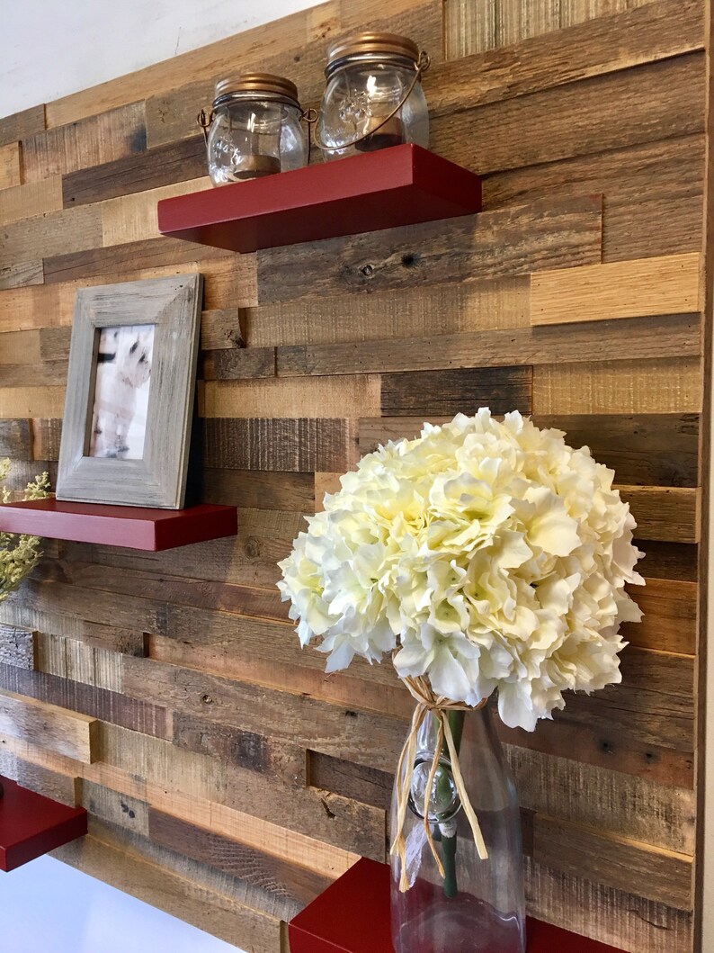 Reclaimed Barn Wood Wall Art With Shelves FREE SHIPPING Etsy