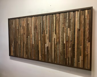Handmade Reclaimed Barn Wood Wall Art: Vertical Slats