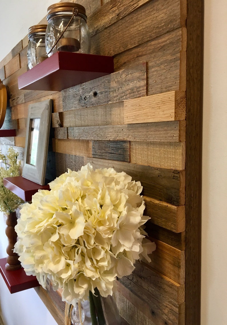 Reclaimed Barn Wood Wall Art With Shelves FREE SHIPPING Etsy