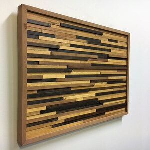 Wood Stained Slats Wall Art FREE SHIPPING image 3