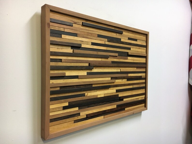 Wood Stained Slats Wall Art FREE SHIPPING image 3