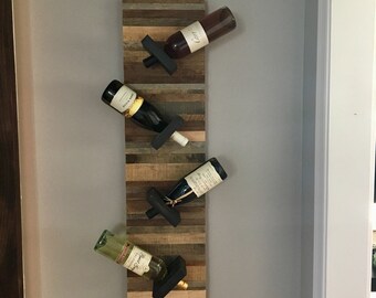 Reclaimed Barn Wood Wall Art Wine Rack