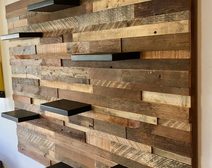Reclaimed Barn Wood Wall Art With Shelves FREE SHIPPING - Etsy