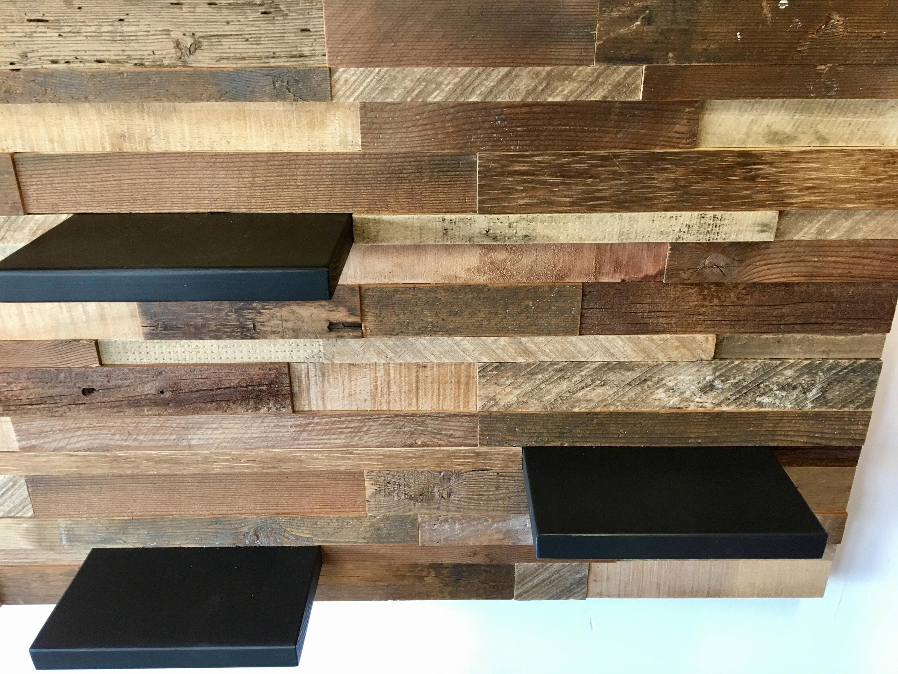 Reclaimed Barn Wood Wall Art With Shelves – Handmade Rustic Decor - Etsy