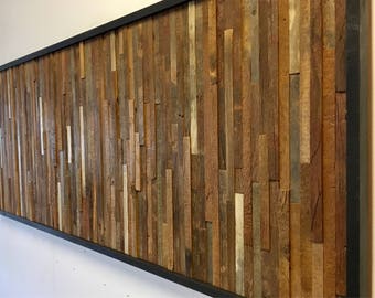 Handmade Reclaimed Barn Wood Slat Wall Art