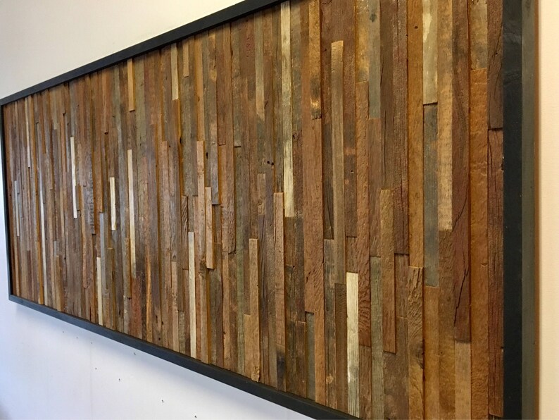 Reclaimed Barn Wood Wall Art vertical Slats FREE SHIPPING Etsy