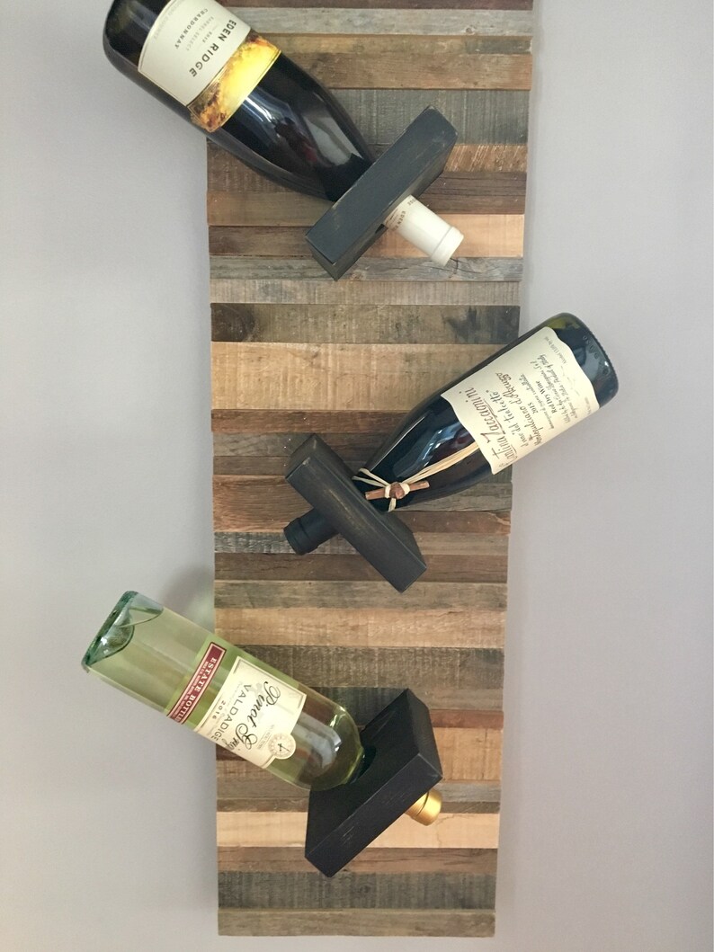 Reclaimed Barn Wood Wall Art Wine Rack FREE SHIPPING Etsy