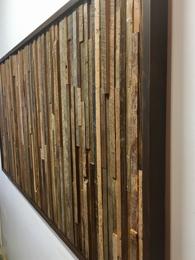 Reclaimed Barn Wood Wall Art Vertical Slats FREE SHIPPING Etsy