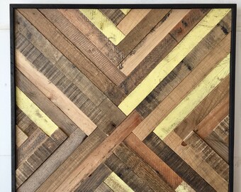 Reclaimed Wood Wall Art: Handmade X Pattern Design