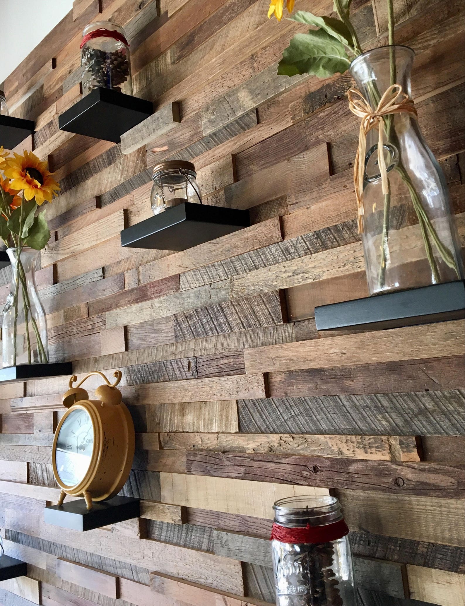 Reclaimed Barn Wood Wall Art With 11 Shelves FREE SHIPPING Etsy