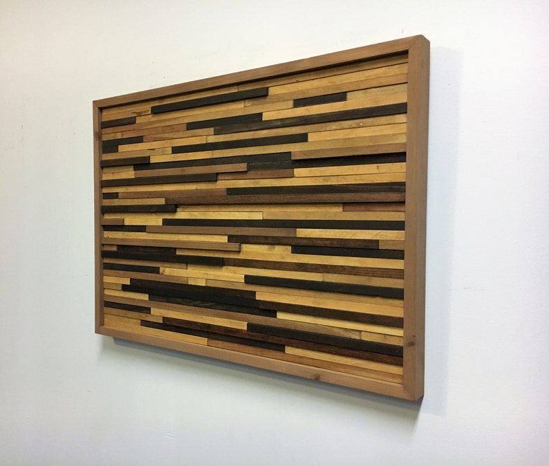 Wood Stained Slats Wall Art FREE SHIPPING Etsy