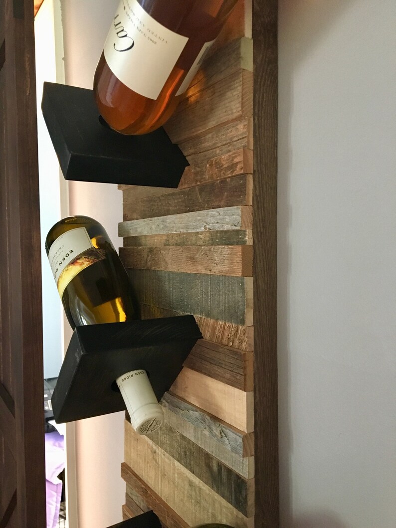 Reclaimed Barn Wood Wall Art Wine Rack FREE SHIPPING Etsy