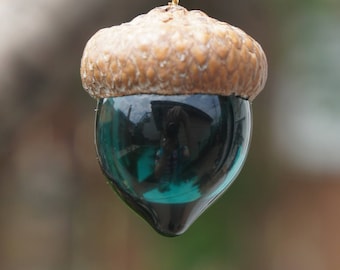 Lake Green Glass Acorn Pendant