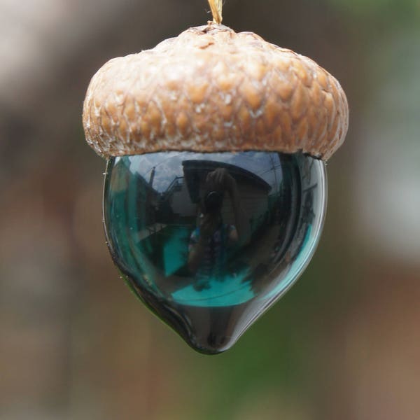 Lake Green Glass Acorn Pendant