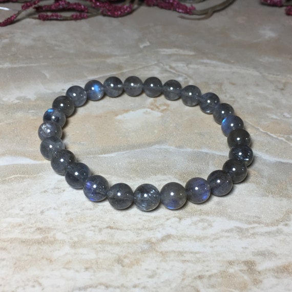 Promotes psychic abilities Protection Balances and protects the aura Calming 8mm Natural Labradorite Bracelet Labradorite Bracelet
