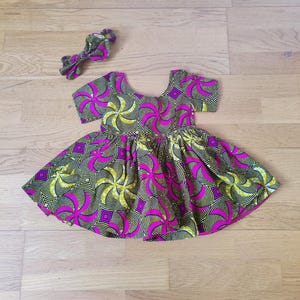 Little Girl&#39;s Dress,  African Print Girls Dress, Party Dress, Church Dress, Toddler Dress,  Ankara Girls Dress, Aku