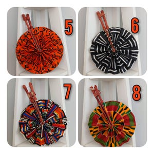 Sale !! African Print Fan/ African Print Folding Hand Fan/ Handmade Leather and African Print  Fan/ Small/Mini