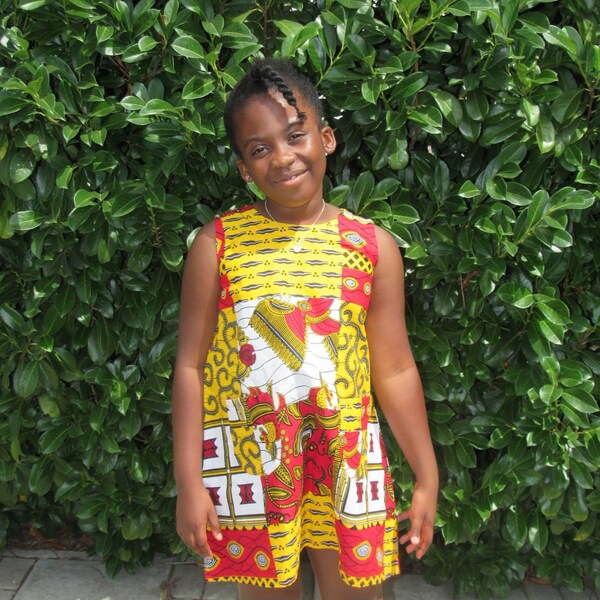 Afrikanisches Kleid, Ankara Kinderkleid, Kinderkleidung, Mädchenkleid, Ankara Mädchenkleider, afrikanische Kinderkleidung/ Kuay