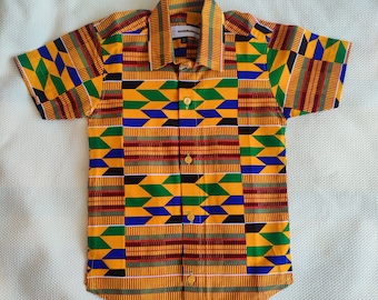 Chemise africaine pour garçons/chemises africaines pour garçons, chemise pour enfants d'Ankara, vêtements imprimés africains faits main, chemise de soirée, chemise pour tout-petit, kente