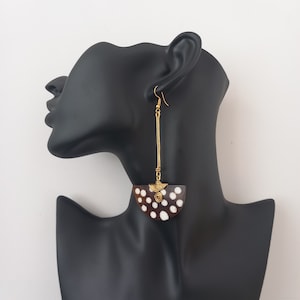 Kenyan earrings/ African Brass and Bone/ African Dangle Earrings/ Tribal earrings, Maasai Earrings/ Christmas Gift, Moms Gift, Boho earrings
